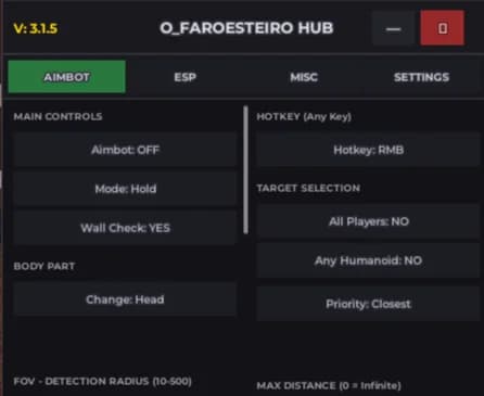 Thumbnail for AimBot Universal ESP and Miscs (O_Faroesteiro HUB)